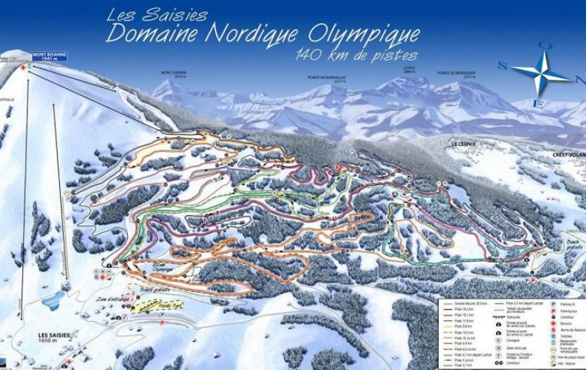 Location de vacances - Appartement à Crest-Voland - Plan des pistes ski de fond, site des Jeux Olympiques de 1992