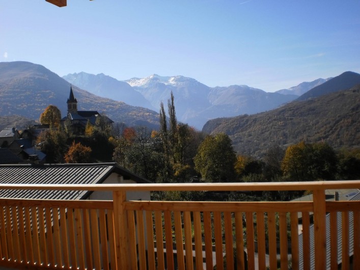 Location de vacances - Chalet à Mizoën - vue de  la terrasse l'été
