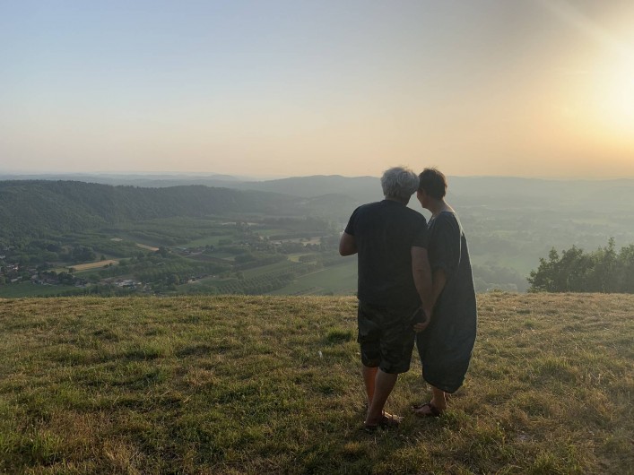 Location de vacances - Maison - Villa à Payrac - Couché du soleil au dessu de la vallée de al Dordogne