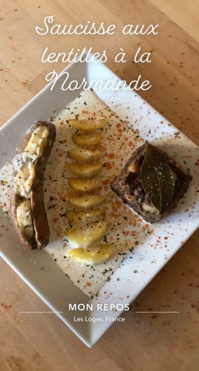 Location de vacances - Chambre d'hôtes à Les Loges - Saucisse aux lentilles à la Normande