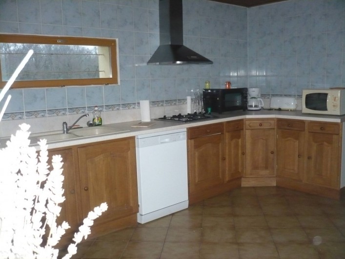 Location de vacances - Maison - Villa à Jau-Dignac-et-Loirac - cuisine vue sur parc et chevaux