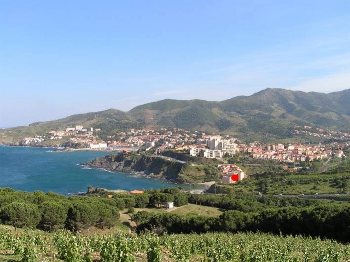 Location de vacances - Appartement à Banyuls-sur-Mer - Vue depuis les hauteurs