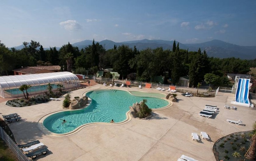Location de vacances - Camping à Argelès-sur-Mer - Parc aquatique vue du ciel