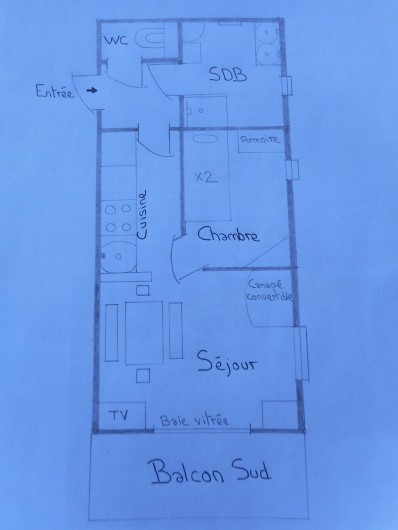 Location de vacances - Appartement à Bonneval-sur-Arc - Plan de l'appartement