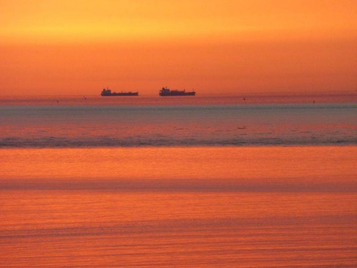 Location de vacances - Appartement à Villerville - coucher du soleil vue de l appartement