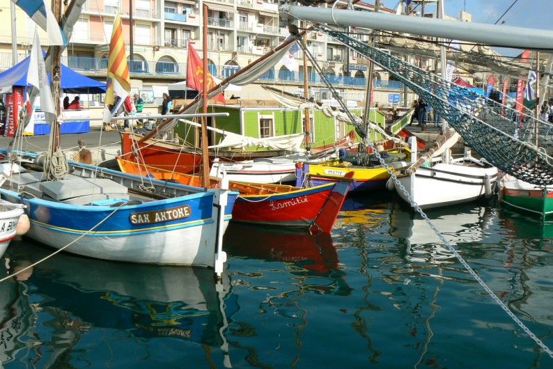 Location de vacances - Studio à Sète - Barques catalanes dans le port des petits métiers