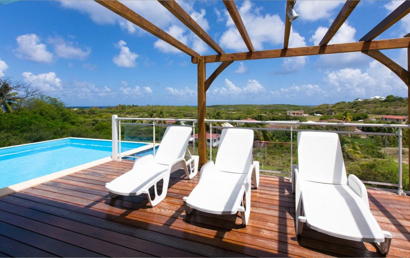 Location de vacances - Villa à Sainte-Anne - Alizées régulières avec vue sur les ilets  du Cap Chevalier.