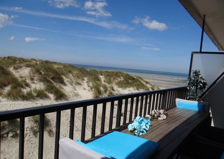 Location de vacances - Appartement à Fort-Mahon-Plage - Vue du balcon Mer, dunes et forêts. Pas de vis à vis, au calme. Pas de voiture