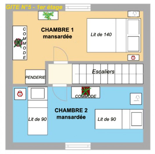 Location de vacances - Gîte à Artalens-Souin - Plan des gîtes 2, 4 et 5