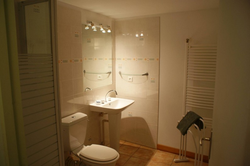 Location de vacances - Gîte à Surgères - Salle d'eau du rez-de-chaussée avec lavabo, douche et toilettes
