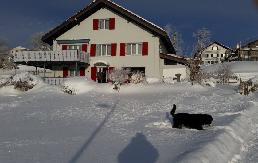 Location de vacances - Appartement à Les Breuleux - la maison en hiver