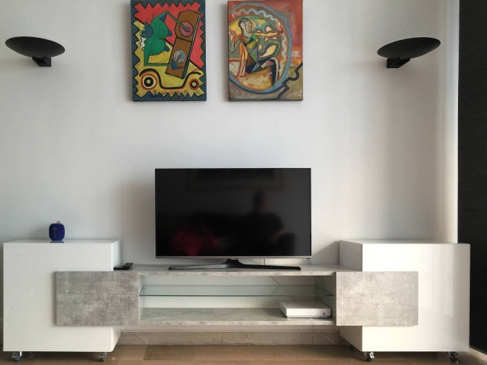 Location de vacances - Appartement à Cannes - Coté salon TV