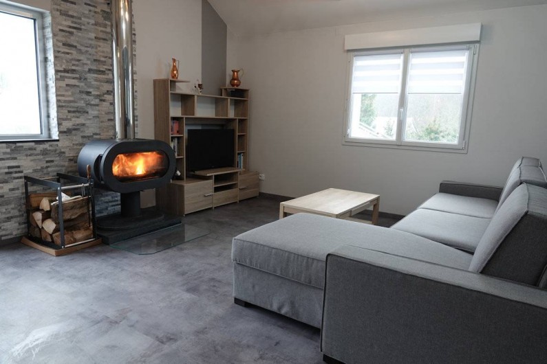 Location de vacances - Gîte à Ranspach - Salon, cheminée