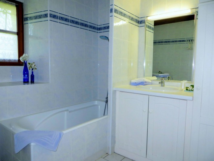 Location de vacances - Gîte à Nérac - La salle de bain du Pigeonnier ©Pehillo