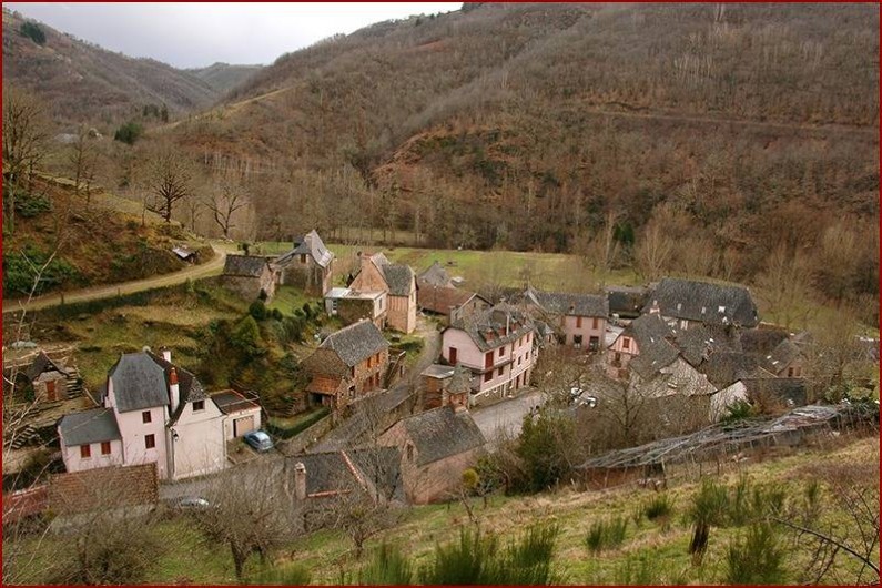 Location de vacances - Gîte à Conques-en-Rouergue - Grand Vabre, vue sur le Bourg.