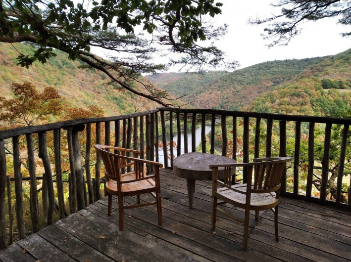 Location de vacances - Chambre d'hôtes à Saint-Martial-Entraygues - Terrasse  de la cabane "Pin en Vert"