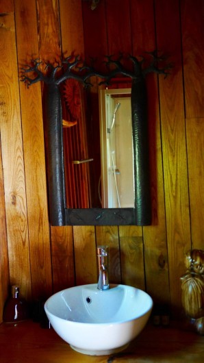 Location de vacances - Chambre d'hôtes à Saint-Martial-Entraygues - Salle de bain de  la cabane "Houx Blond"