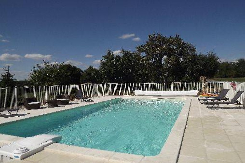 Location de vacances - Gîte à Xaintray - Piscine ensoleillée, 10 m X 5 m, profondeur de 120 a 180