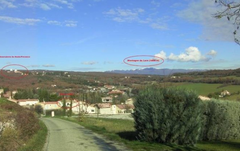 Location de vacances - Villa à Saint-Michel-l'Observatoire - Cerclés en rouge: Montagne de Lure + Observatoire de Hte Provence + Villa