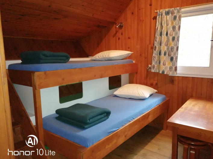 Location de vacances - Chalet à Champagnat - Chambre (étage) avec 4 lits 80. Chalet ''confort+' pour 6 personnes