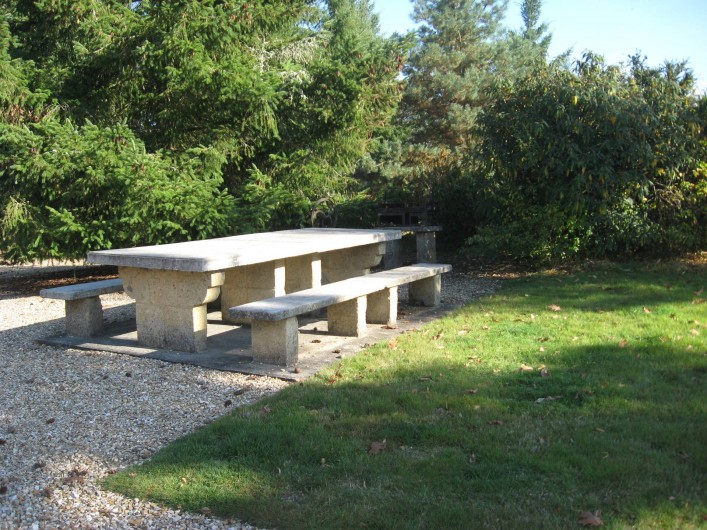 Location de vacances - Gîte à Souesmes - table de jardin avec grand barcecue