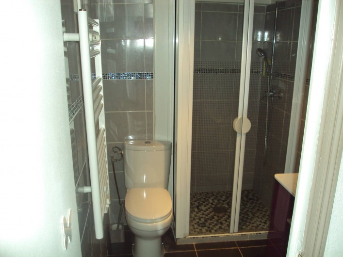 Location de vacances - Appartement à Antibes - la salle d'eau avec son WC