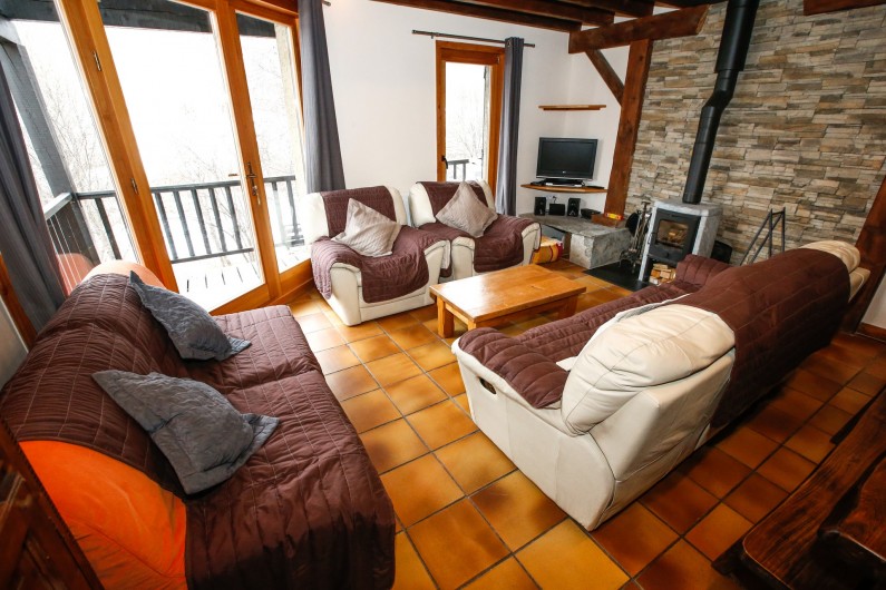 Location de vacances - Appartement à Le Monêtier-les-Bains - Pièce de vie côté salon
