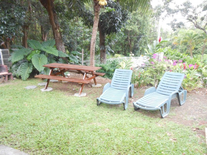 Location de vacances - Chalet à Deshaies - jardin privatif bungalow n°1