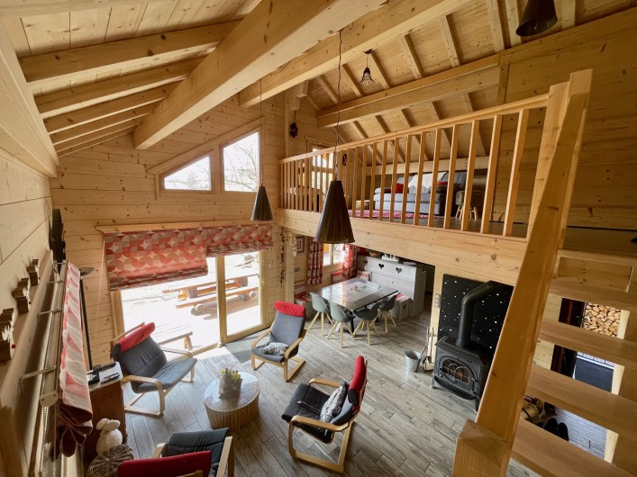 Location de vacances - Chalet à La Pesse - Pièce à vivre - Mezzanine