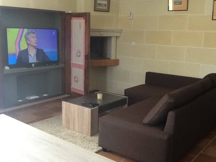 Location de vacances - Villa à Saint-Vivien-de-Médoc - Coin salon, TV grand écran