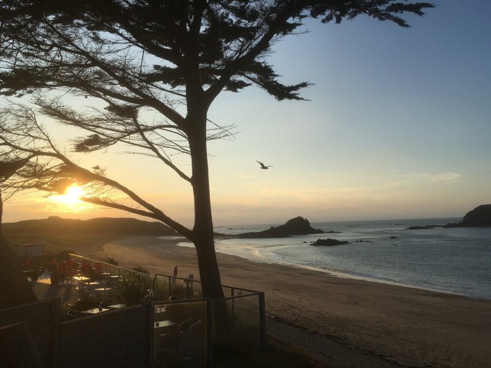 Location de vacances - Villa à Cancale - Coucher de soleil sur la presqu'île de la Guimorais.