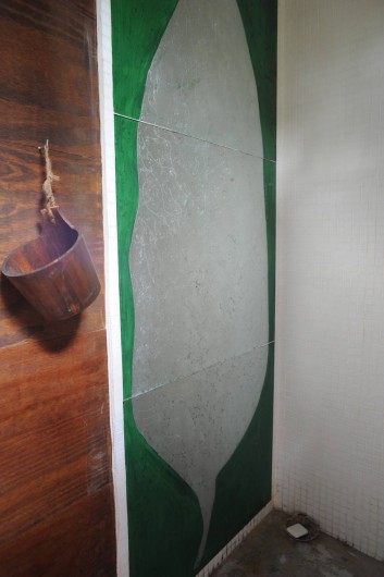 Location de vacances - Chalet à Le Cap Ferret - Décor en fixé sous verre pour la chambre du bas .