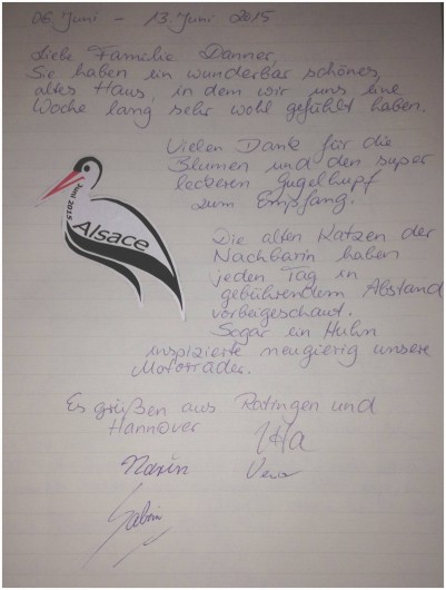 Location de vacances - Villa à Jebsheim - Livre D'or.