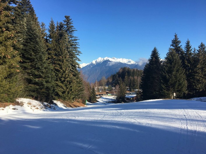 Location de vacances - Chalet à Les Avanchers-Valmorel - départ de la piste menant au télésièges