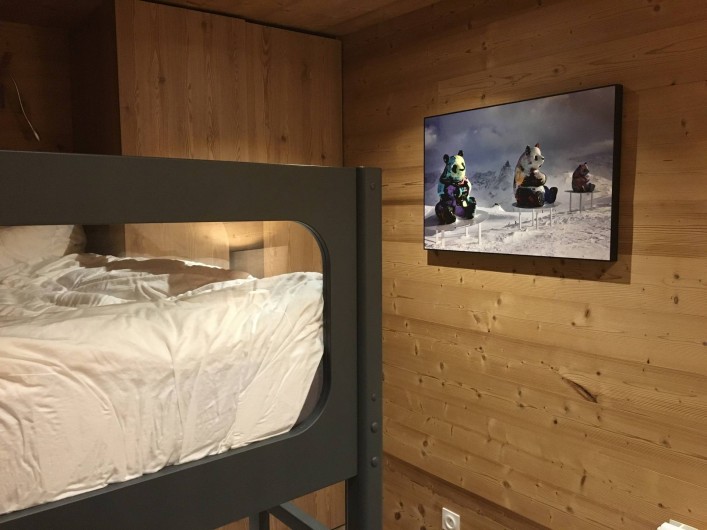 Location de vacances - Chalet à Les Avanchers-Valmorel - chambre 2 2 lits superposés