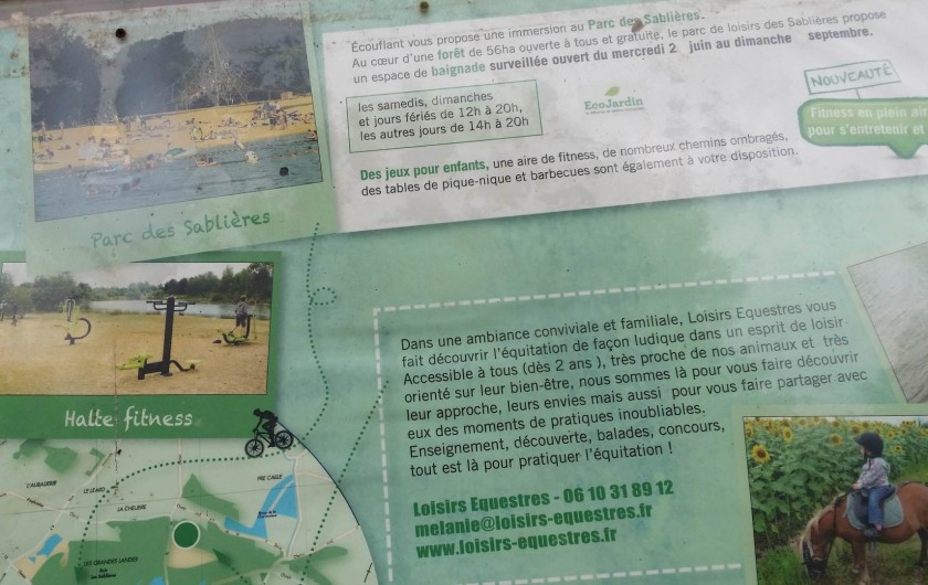 Location de vacances - Maison - Villa à Rives-du-Loir-en-Anjou - PLAN ET DESCRIPTION DU PLAN DE LOISIRS A 800M