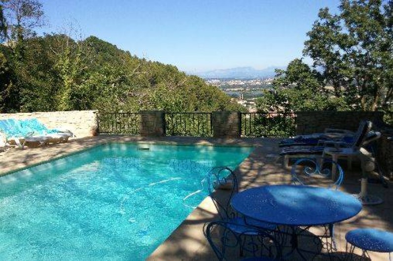 Location de vacances - Appartement à Le Teil - Piscine avec vue