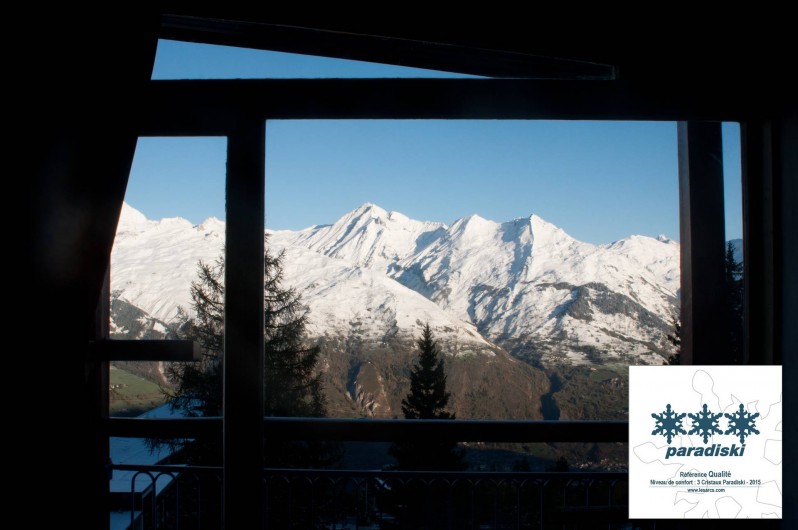Location de vacances - Studio à Les Arcs - Baie vitrée avec vue panoramique sur les massifs environnants