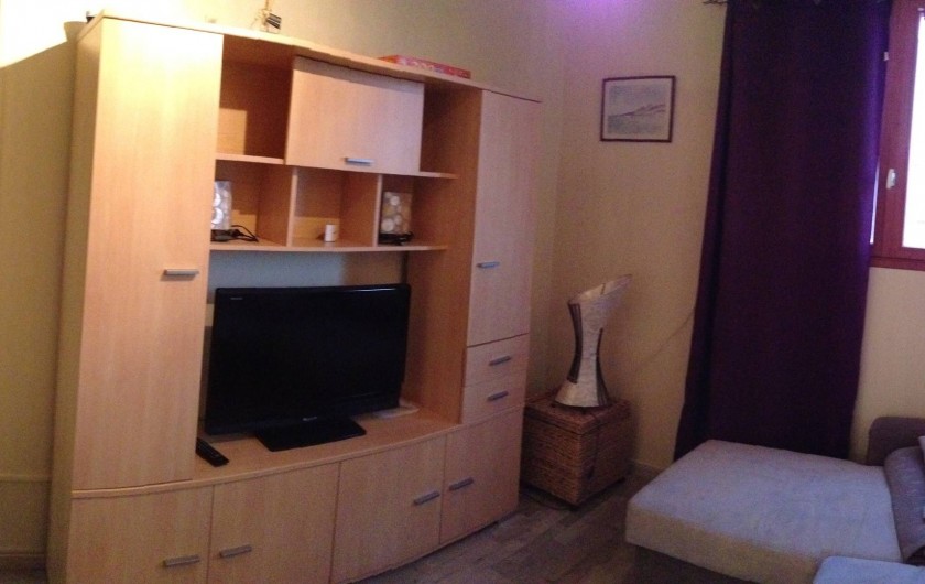 Location de vacances - Appartement à Fort-Mahon-Plage - pièce à vivre avec meuble living et TV