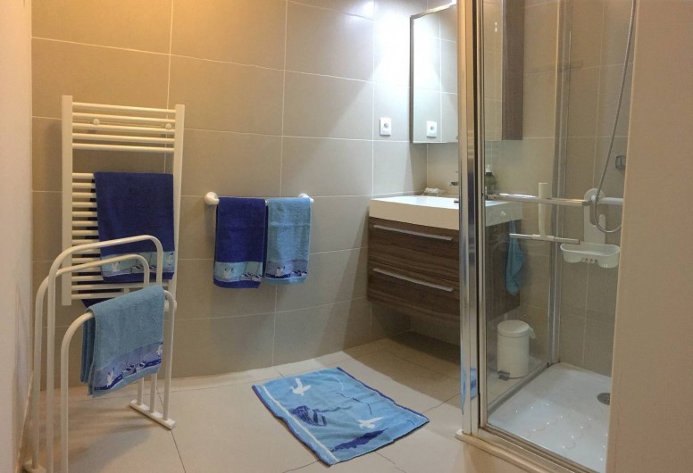 Location de vacances - Appartement à Sanary-sur-Mer - CAP SUD - la salle de douche. En option : location du linge de toilette