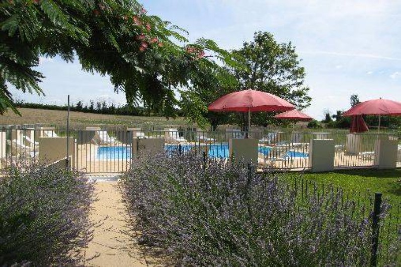 Location de vacances - Maison - Villa à Saint-Séverin - La piscine sécurisée, douche solaire, bains de soleil, toilettes sur place,