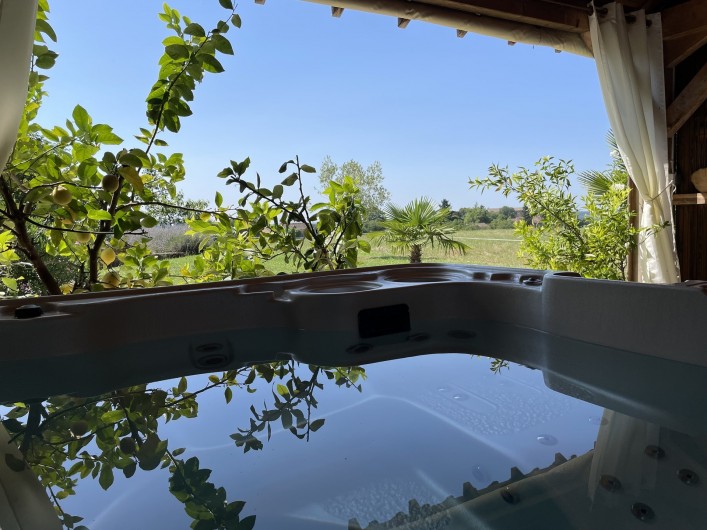 Location de vacances - Chambre d'hôtes à Saint-Avit-Sénieur - Vue de l'espace jacuzzi