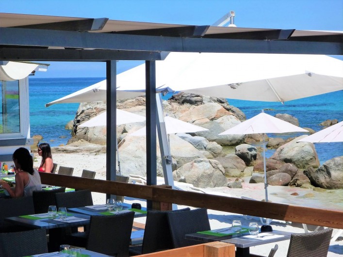 Location de vacances - Villa à Calvi - Paillote sur la plage.
