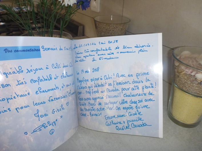 Location de vacances - Villa à Calvi - Livre d'or.