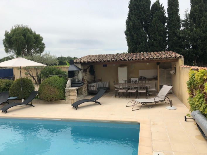 Location de vacances - Gîte à Mazan - Pool house avec douche, frigo et plancha