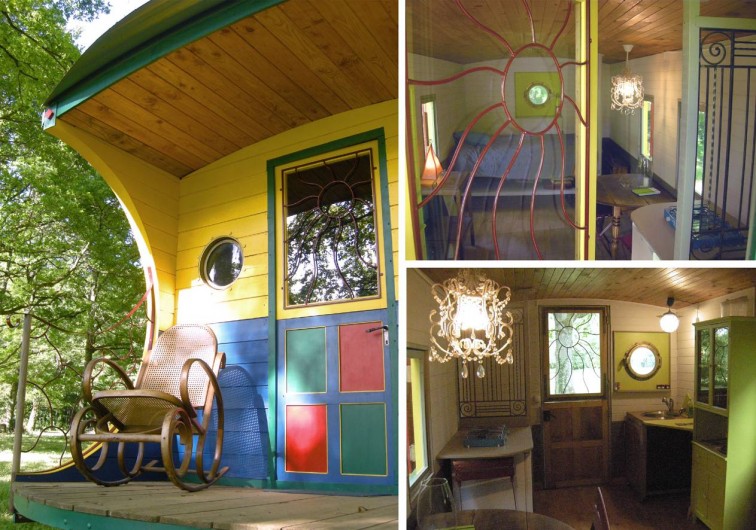 Location de vacances - Gîte à Donzy - Roulotte gitane - pièce à vivre & chambre