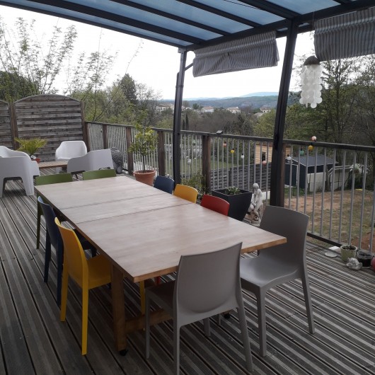 Location de vacances - Villa à Joyeuse - Salle à manger-terrasse