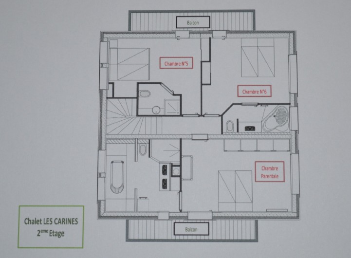 Location de vacances - Chalet à L'Alpe d'Huez - plan 2ème étage