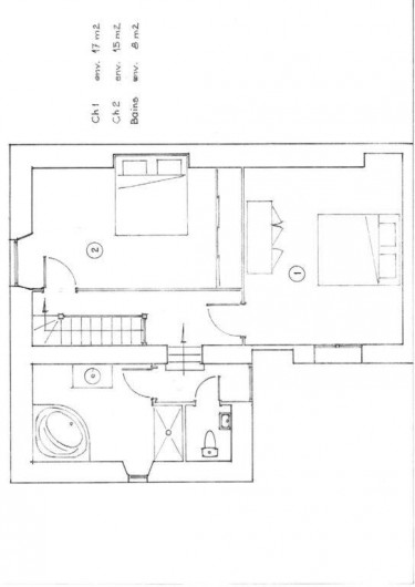 Location de vacances - Gîte à Sainte-Anastasie - Plan Domitia 1er étage