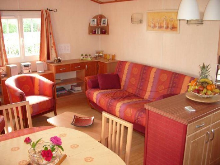 Location de vacances - Camping à Brem-sur-Mer - Chalet "Prestige XL" terrasse ouverte